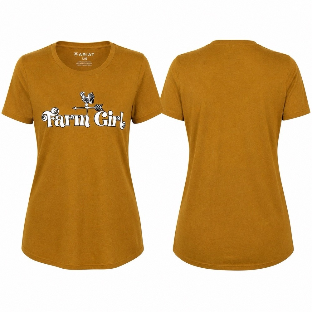 Ariat Women’s Farm Girl Graphic T-Shirt Buckhorn Heather XXL NWT Western Tee